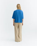 THINKING MU Lena hemp t-shirt light cobalt women