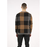 KCA 80663 Pixel checked crew neck wool knit 1300 black jet men
