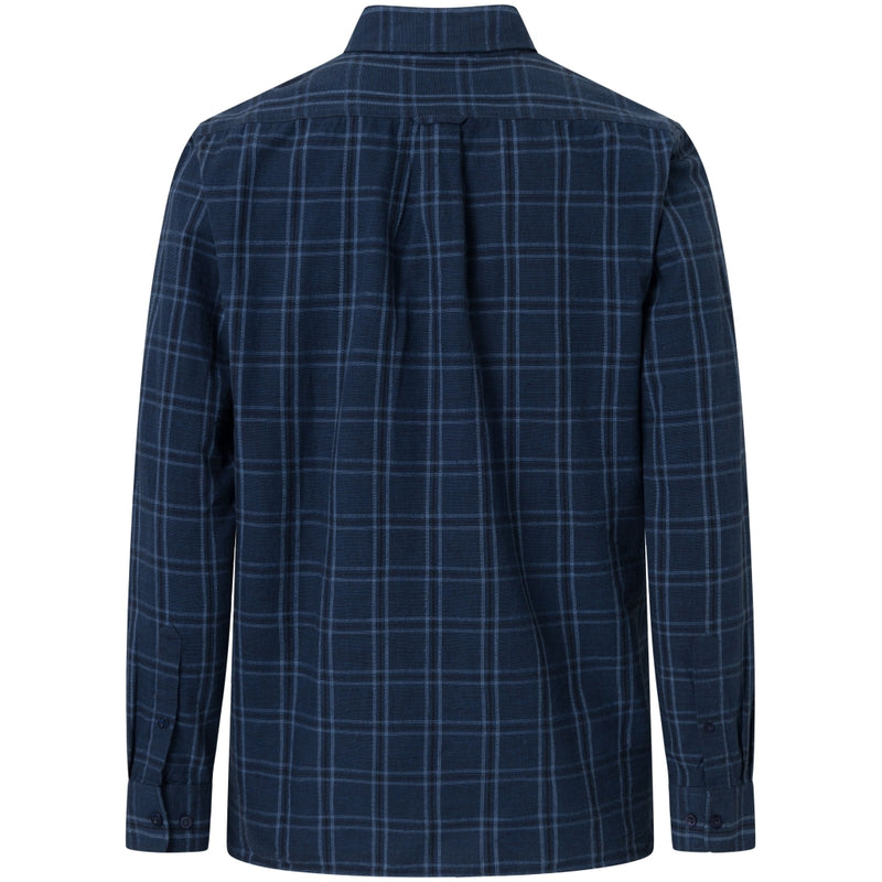 KCA 1090008 Costum fit checked linen shirt 7001 navy check men