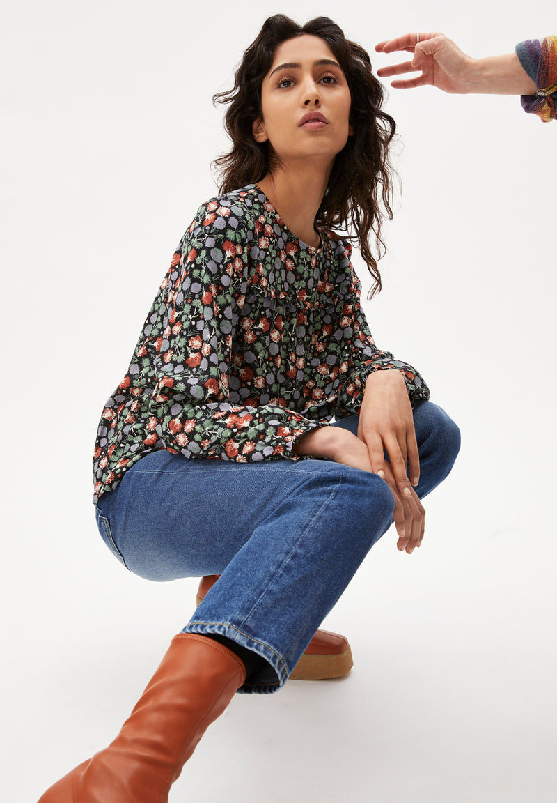 ARMEDANGELS Aaire Mimose blooms blouse black