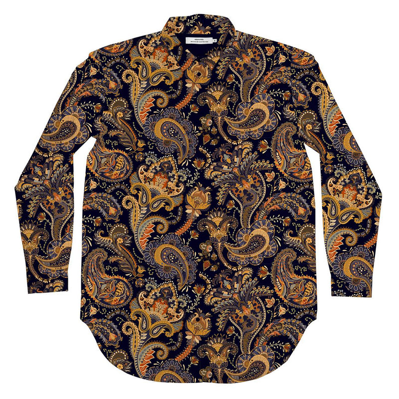 DEDICATED Fredericia shirt bold paisley navy