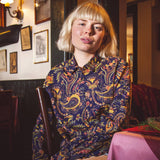 DEDICATED Fredericia shirt bold paisley navy