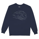 Dedicated Malmoe sweatshirt stitched wave navy