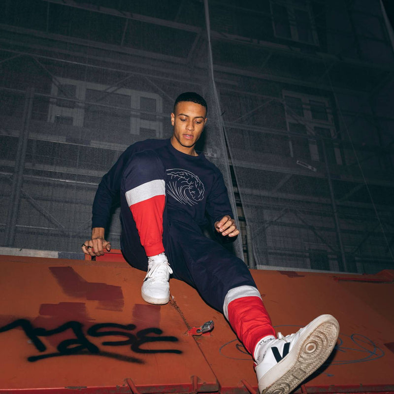 Dedicated Malmoe sweatshirt stitched wave navy