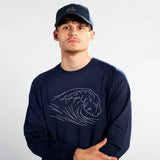 Dedicated Malmoe sweatshirt stitched wave navy