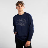 Dedicated Malmoe sweatshirt stitched wave navy