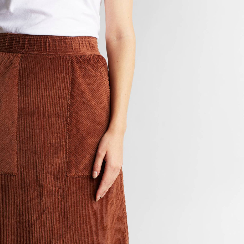 Dedicated Haga corduroy skirt deep brown women