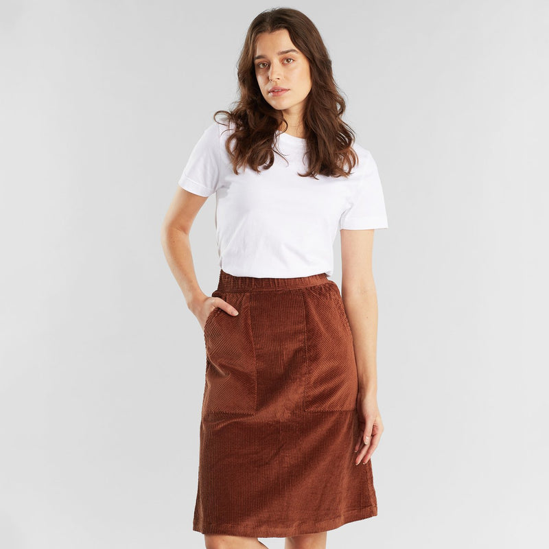 Dedicated Haga corduroy skirt deep brown women