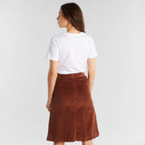 Dedicated Haga corduroy skirt deep brown women