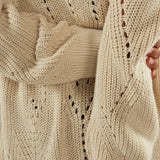 DEDICATED Idre Pointelle knit cardigan off white women