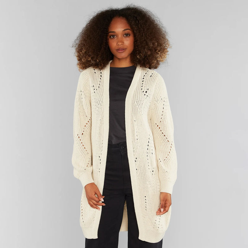 DEDICATED Idre Pointelle knit cardigan off white women