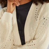 DEDICATED Idre Pointelle knit cardigan off white women