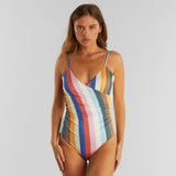 DEDICATED Klinte Wrap swimsuit stripes multi color