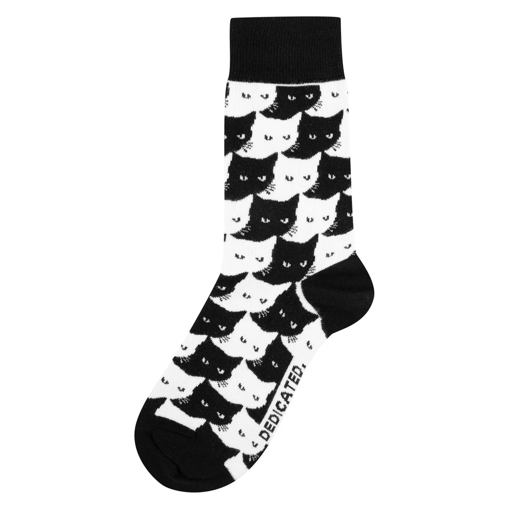 DEDICATED Sigtuna socks Pepita cats black women