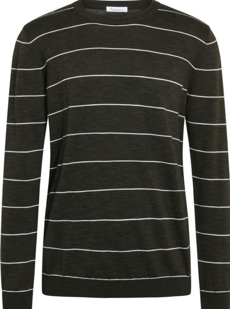 KCA 80623 Forrest o-neck striped Tencel knit 1090 Forrest night men