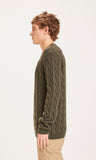 KCA 80646 Field cable crew neck knit 1090 Forrest night