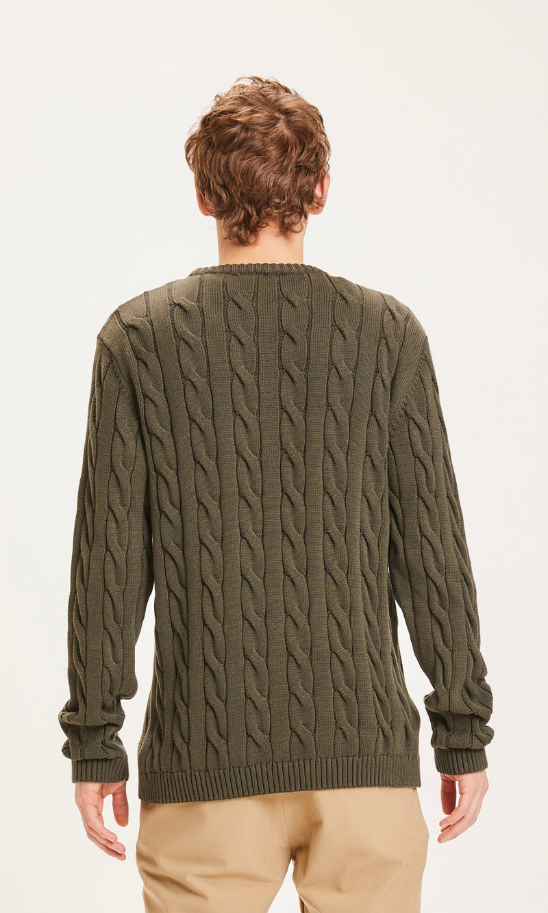 KCA 80646 Field cable crew neck knit 1090 Forrest night