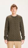 KCA 80646 Field cable crew neck knit 1090 Forrest night