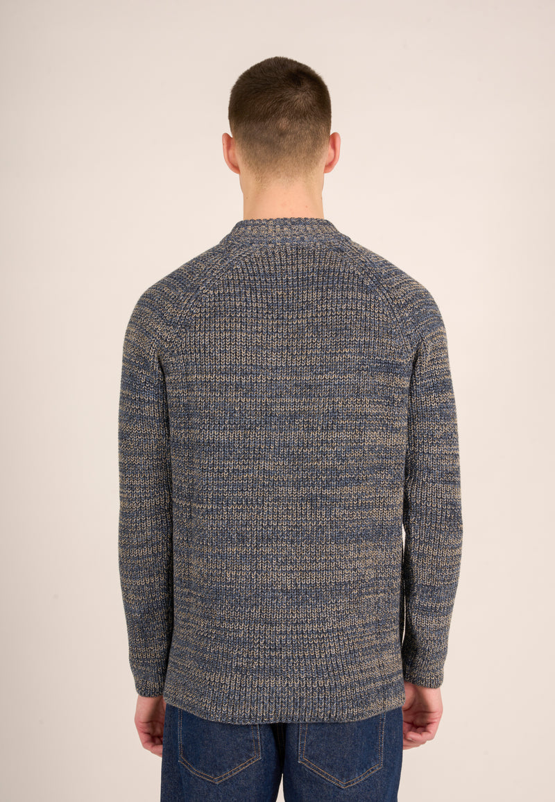 KCA 80660 Twisted yarn rib knit 1361 China blue men