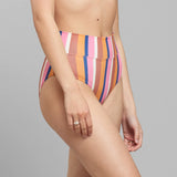 DEDICATED Slite bikini pants Irregular stripes multi color women