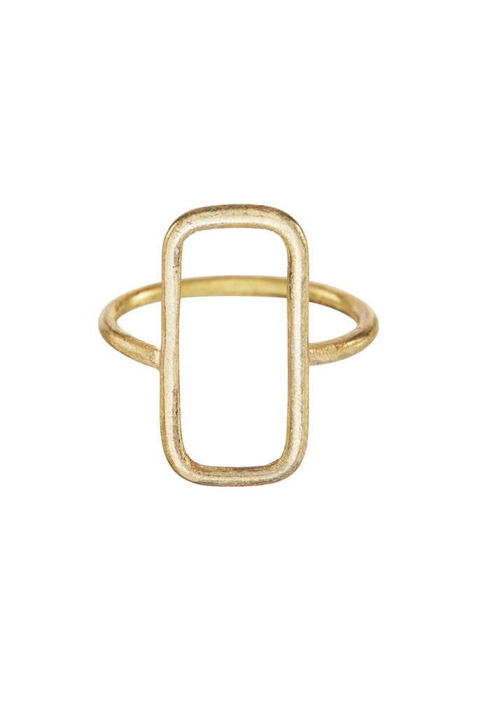 PEOPLE TREE Rectangle Hollow Ring brass B452UF
