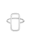 PEOPLE TREE Rectangle Hollow Ring silver plated B457UF