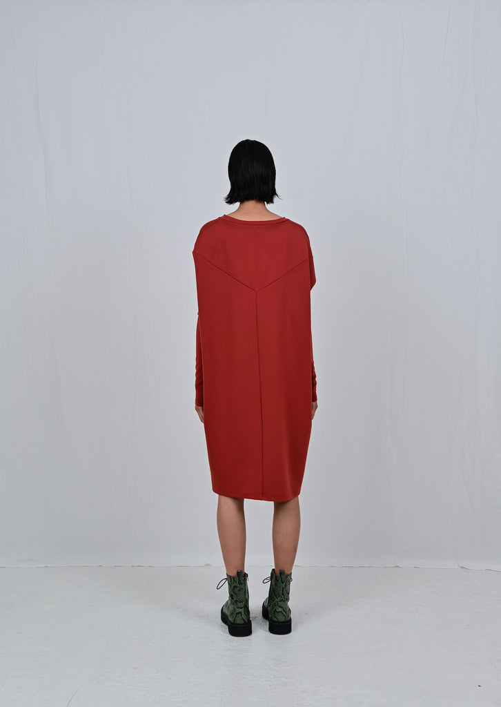 FAM THE LABEL Eloise dress Silk cupro coral women