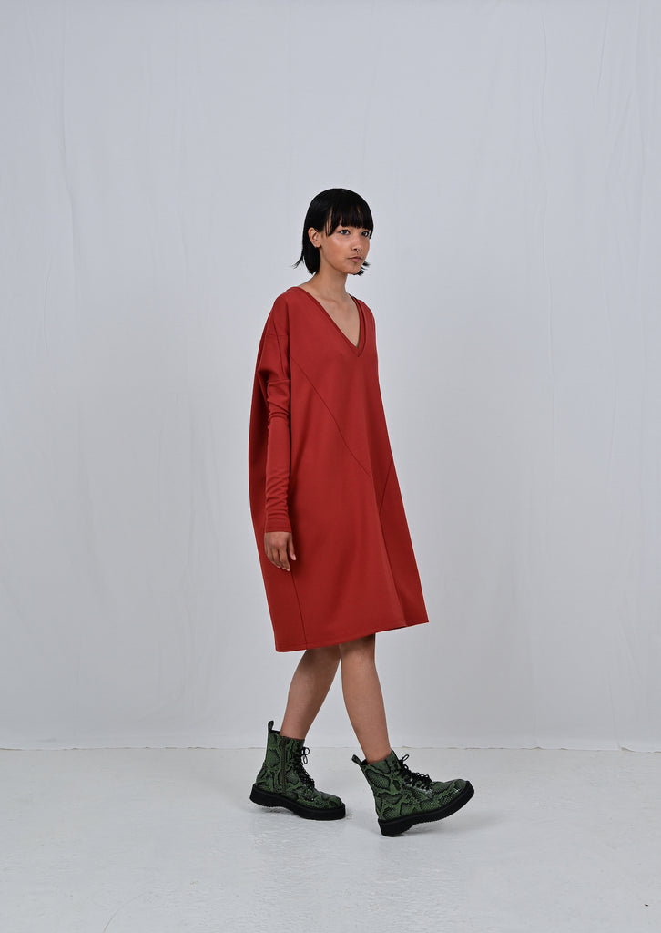 FAM THE LABEL Eloise dress Silk cupro coral women