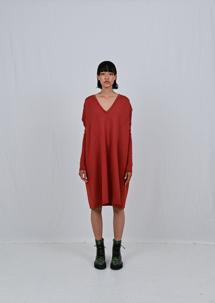 FAM THE LABEL Eloise dress Silk cupro coral women