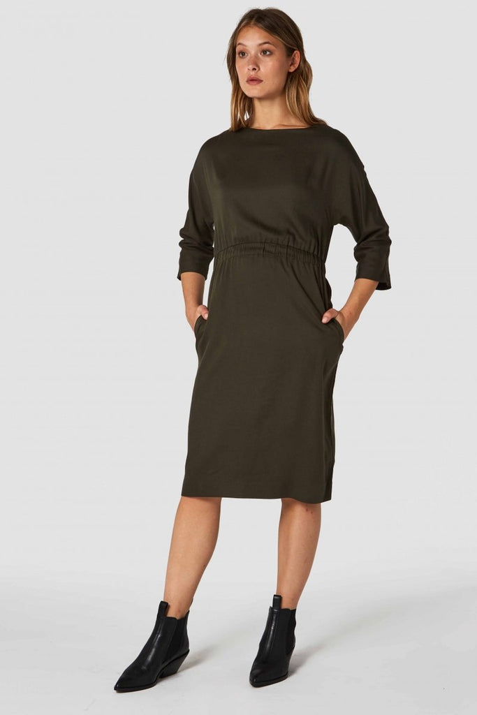 Kings of Indigo Majesta dress Olive women