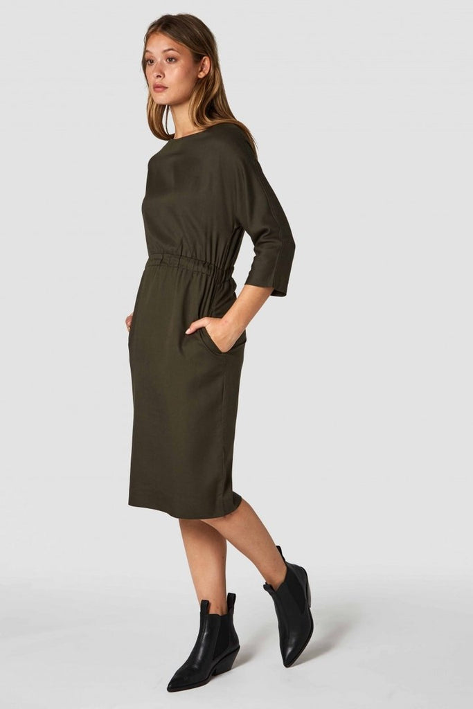 Kings of Indigo Majesta dress Olive women