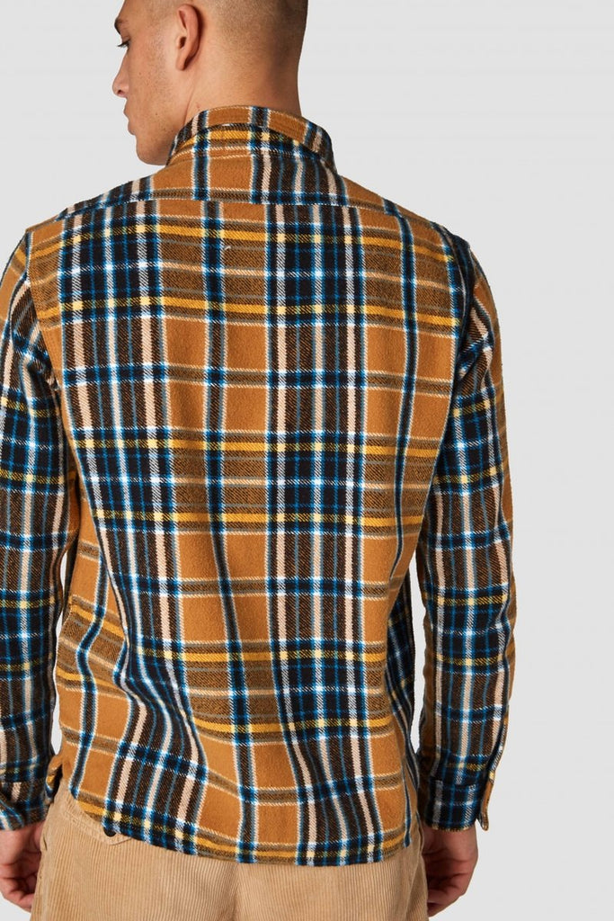 Kings of Indigo Juntoku flannel Check camel