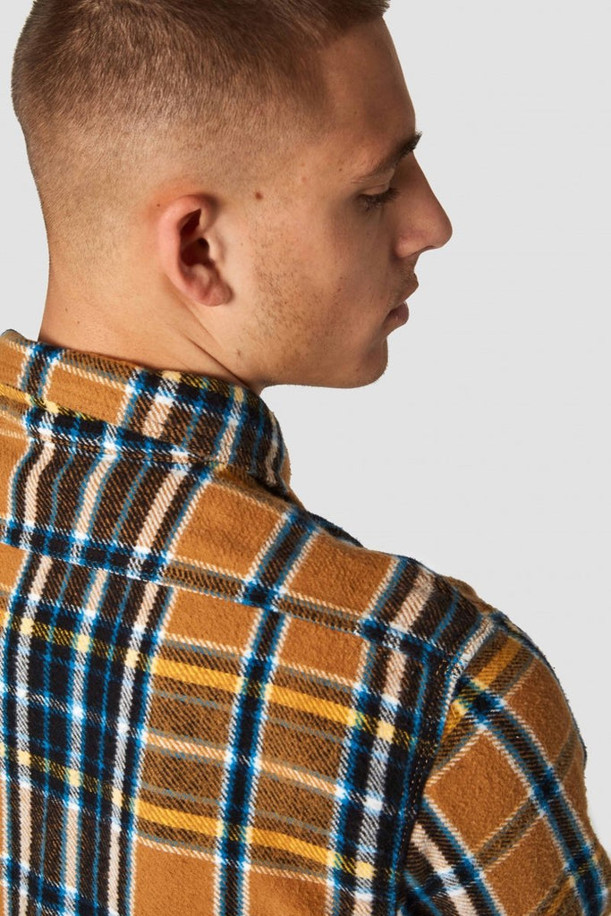 Kings of Indigo Juntoku flannel Check camel