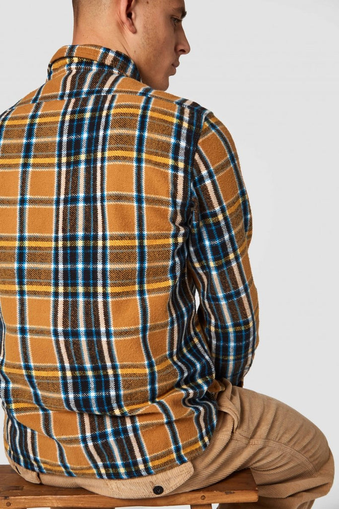 Kings of Indigo Juntoku flannel Check camel