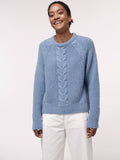 LANIUS Sweater with cable knit fog melange 13065 women