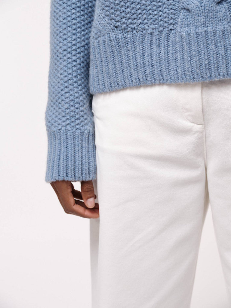 LANIUS Sweater with cable knit fog melange 13065 women