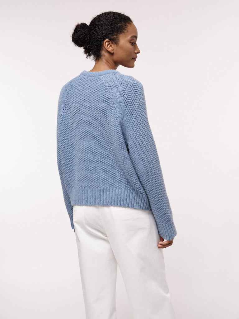 LANIUS Sweater with cable knit fog melange 13065 women