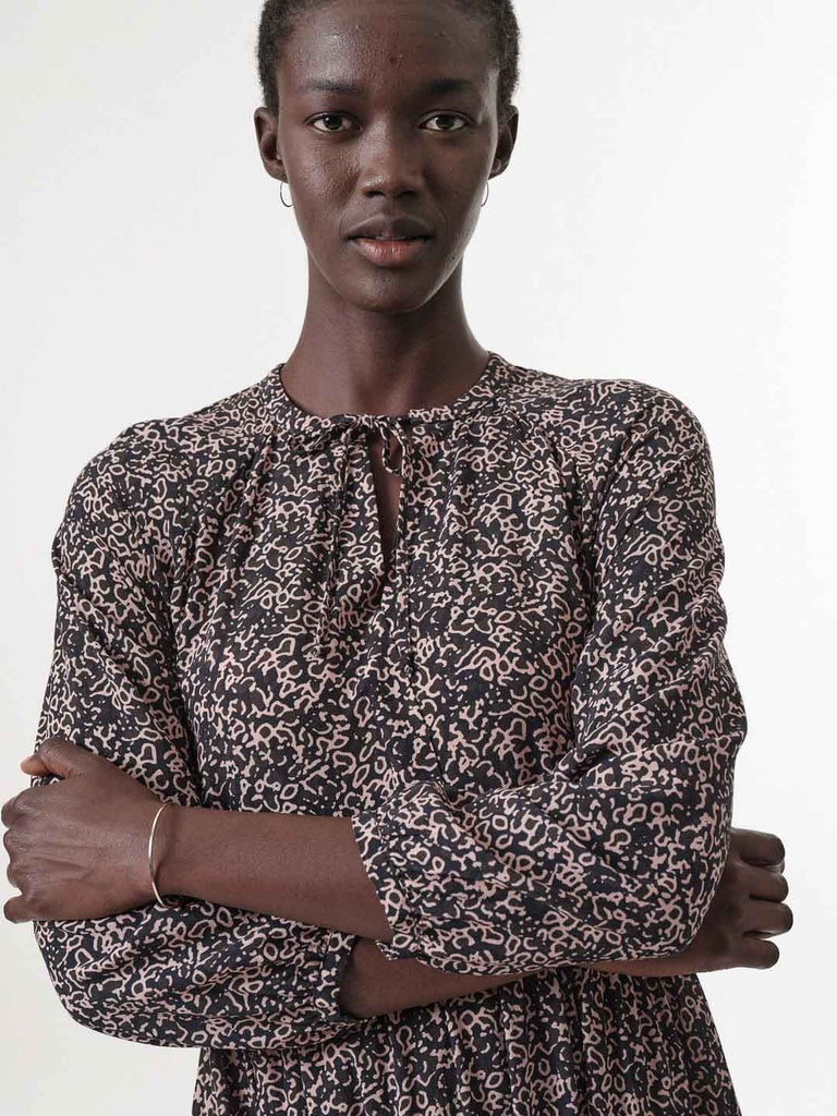 LANIUS 13337 Maxi dress print minimal black women