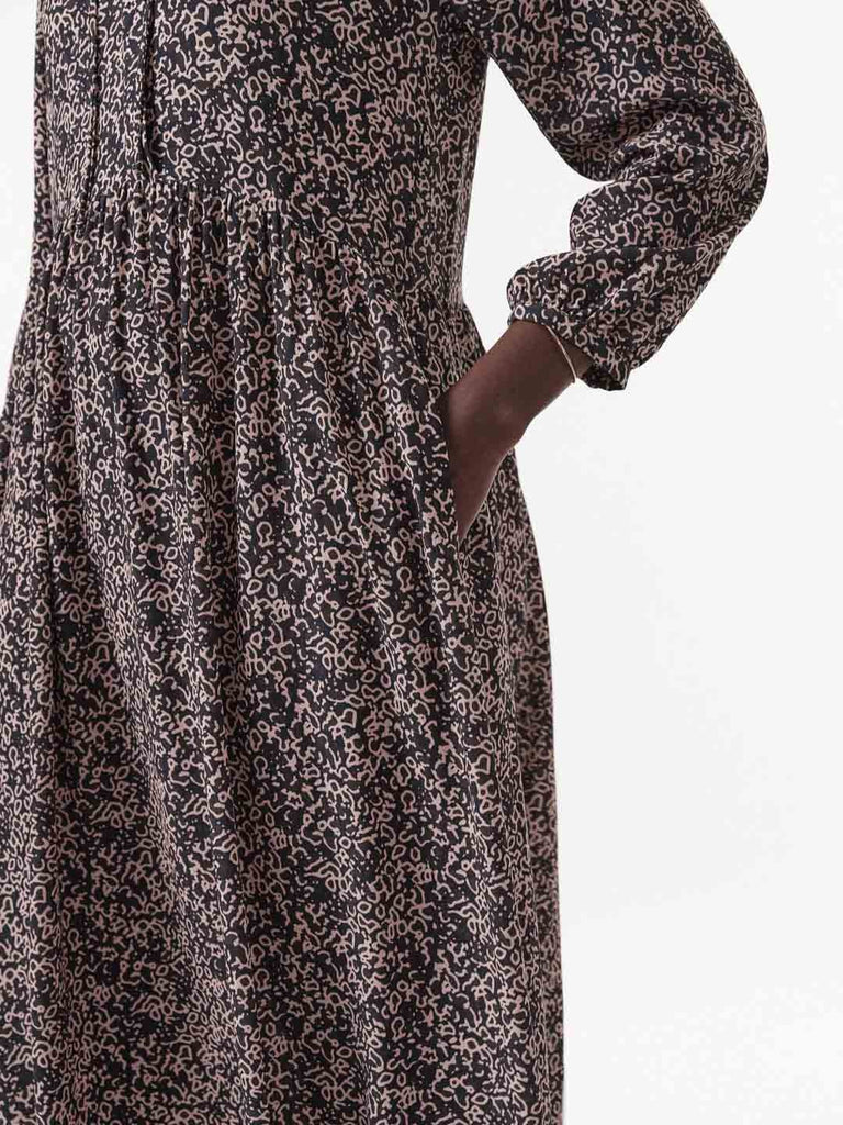 LANIUS 13337 Maxi dress print minimal black women