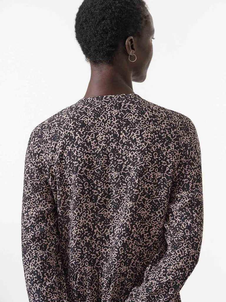 LANIUS 13337 Maxi dress print minimal black women