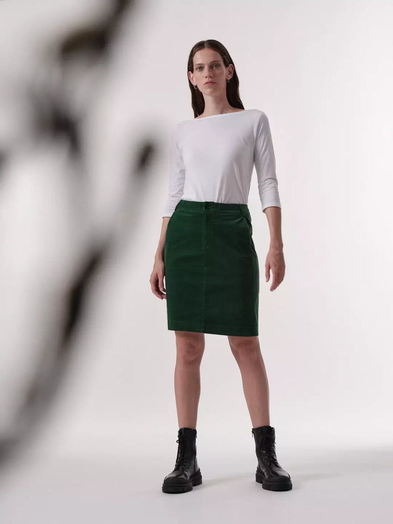 LANIUS 13342 Velvet skirt dark green 693 women