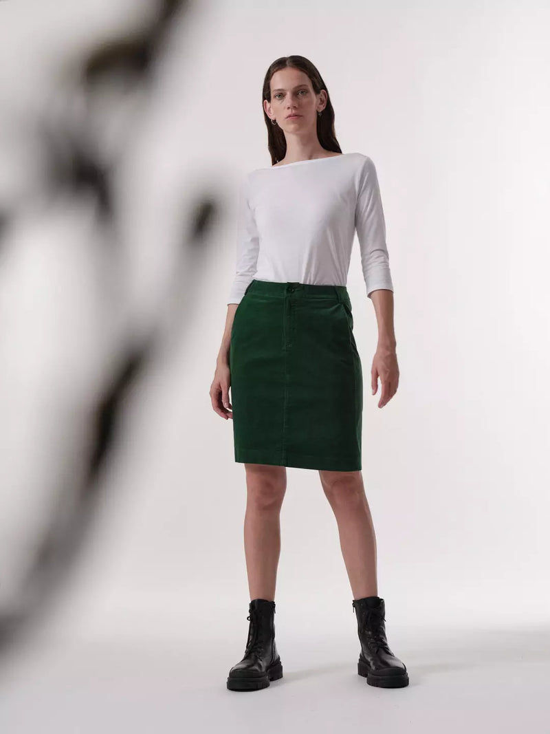 LANIUS 13342 Velvet skirt dark green 693 women