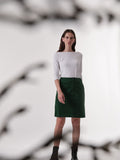 LANIUS 13342 Velvet skirt dark green 693 women