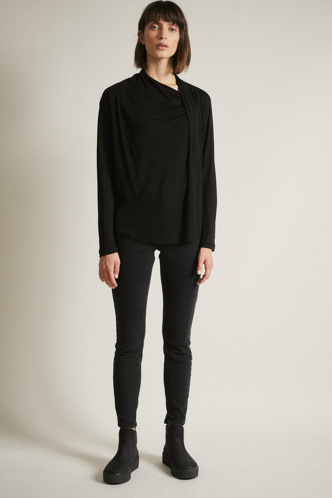 LANIUS draped top black 12617