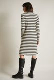 LANIUS Striped dress black beige melange 12638