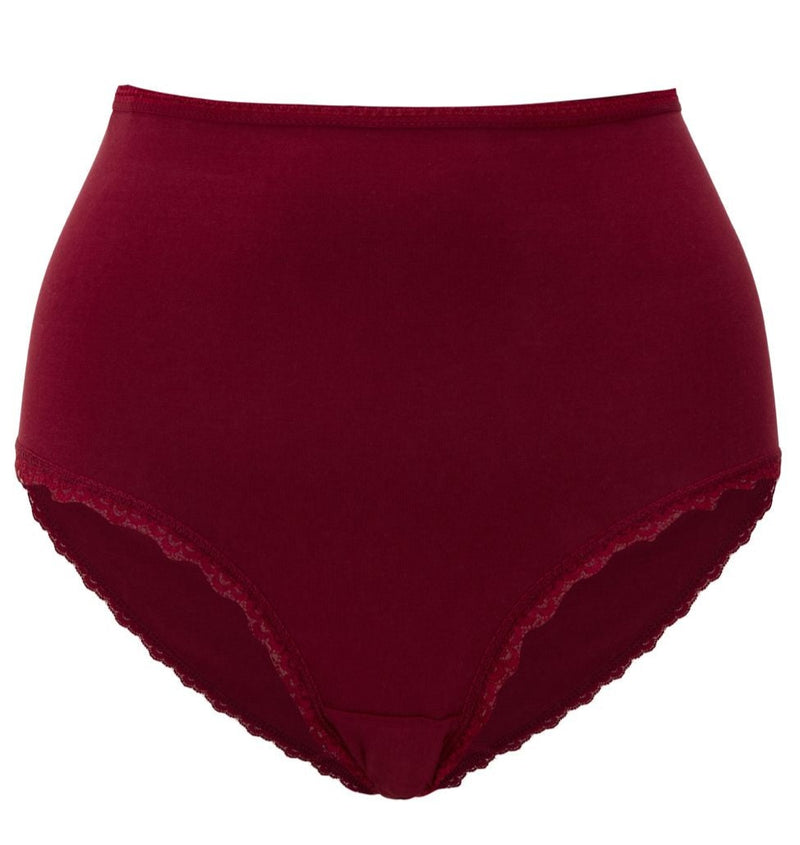 PEOPLE TREE High waist briefs burgundy V381UW.BU