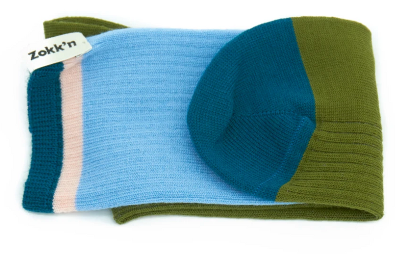 Zokk'n Sylvain SINGLE SOCK blue and olive