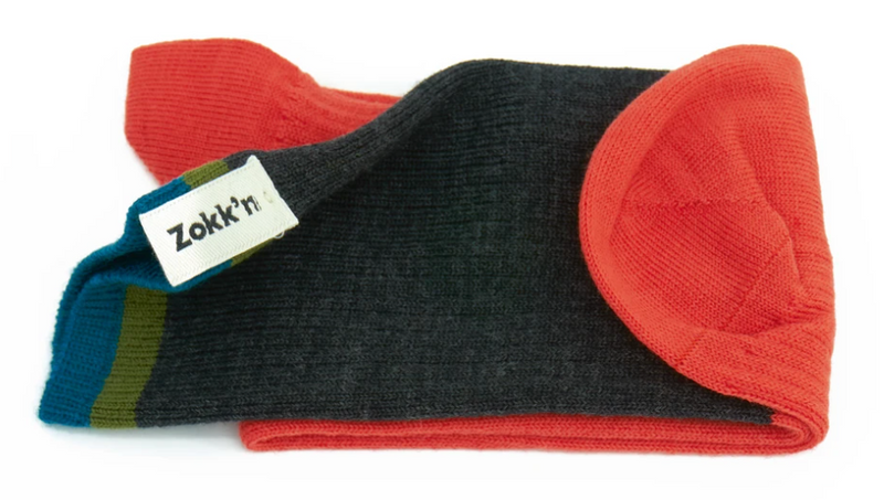 Zokk'n Claude SINGLE SOCK coral and phantom