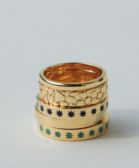 Wildthings Collectables Blue star ring gold plated
