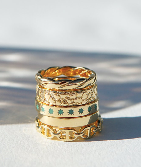 WILDTHINGS COLLECTABLES Chunky chain ring gold plated